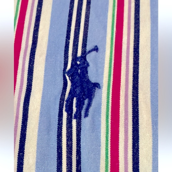 Polo Ralph Lauren Men’s XL Classic Fit Red White‎ Blue Stripe Long Sleeve Shirt - Picture 3 of 5